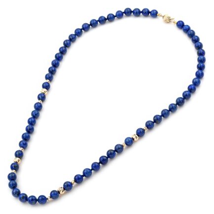 Necklace with Lapis 6.0mm k14 N153194-PE