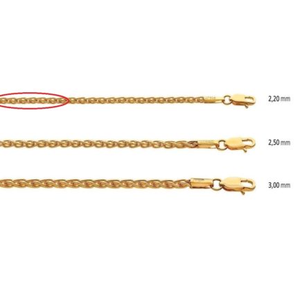 Spiga Chain 14k Yellow Gold 2.2mm