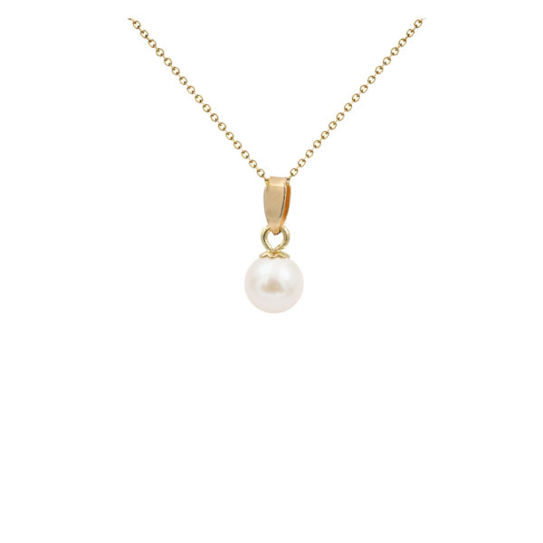 14k Gold Akoya Pearl Pendant Round AAAA 5-5.5mm N153223-PE