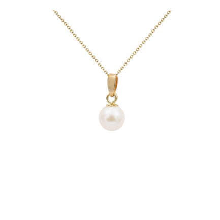 14k Gold Akoya Pearl Pendant Round AAAA 5.5-6mm N153225-PE