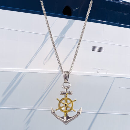 Anchor Ships Wheel Pendant for Men 3401