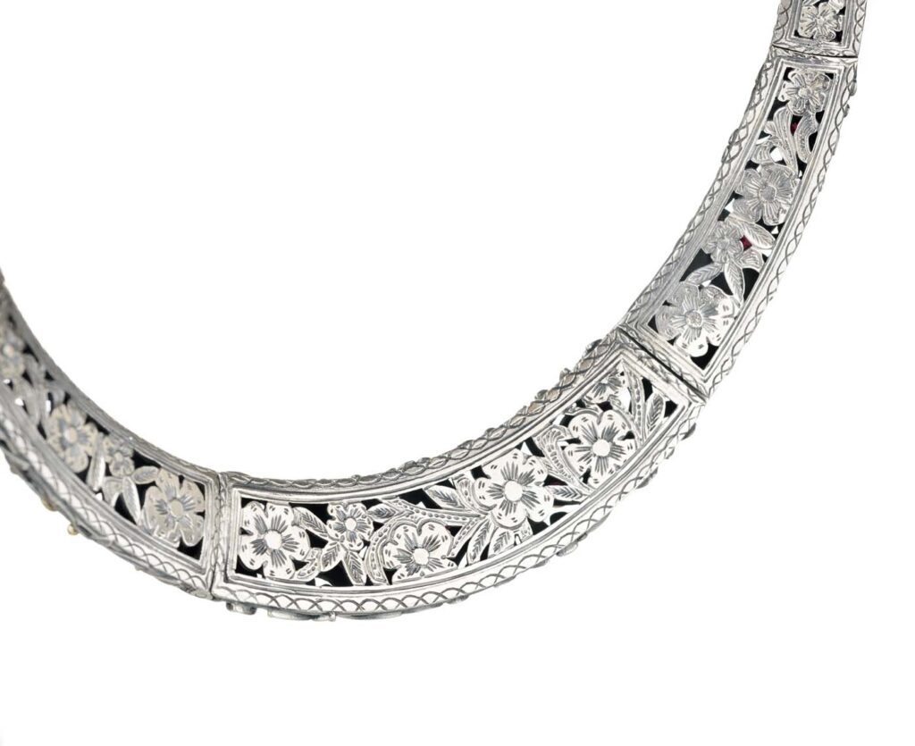 Harmony Necklace in 18k Yellow Gold and Sterling Silver with Rubies