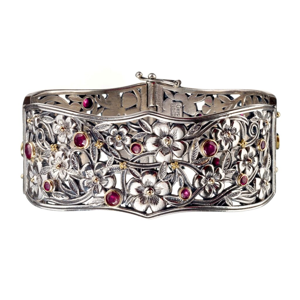 Flower bracelet in 18K Gold and Sterling Silver 6328