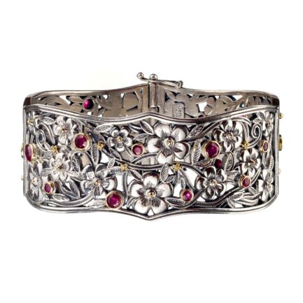 Flower bracelet in 18K Gold and Sterling Silver 6328