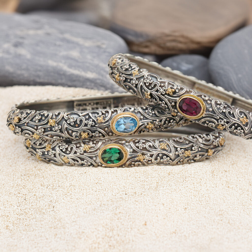 Oval bracelet in 18K Gold and Silver 6442