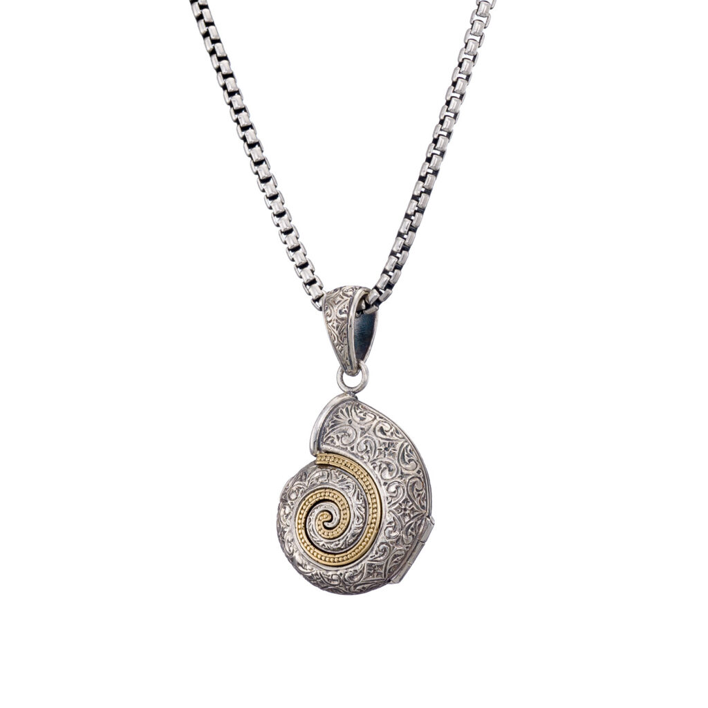 Sea Snail Locket Pendant Photo Remembrance
