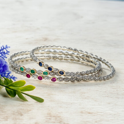 Thin Bangle Bracelet in k18 Gold and Silver 6578 b