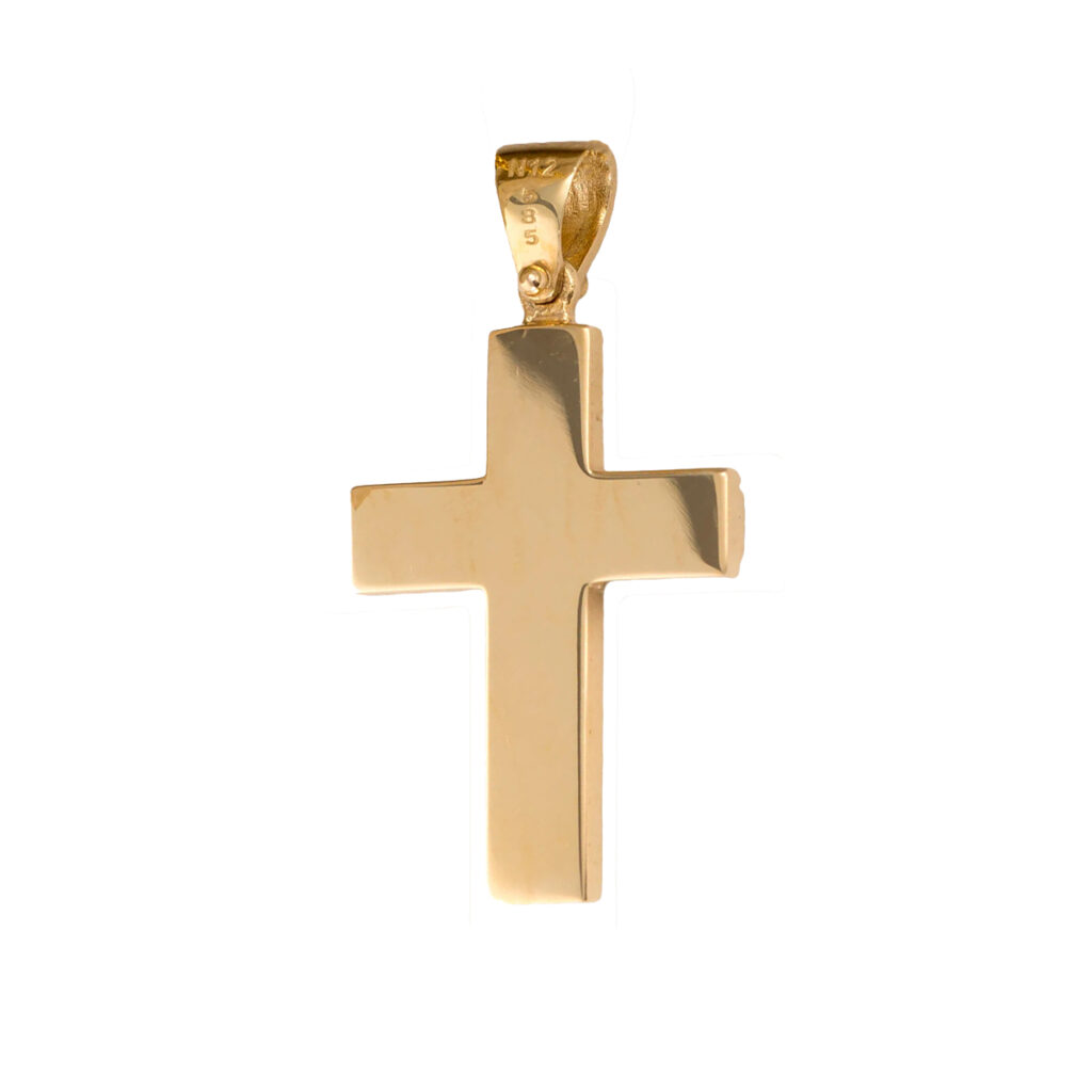 14k Gold Byzantine Cross Pendant with Multicolor Gemstones