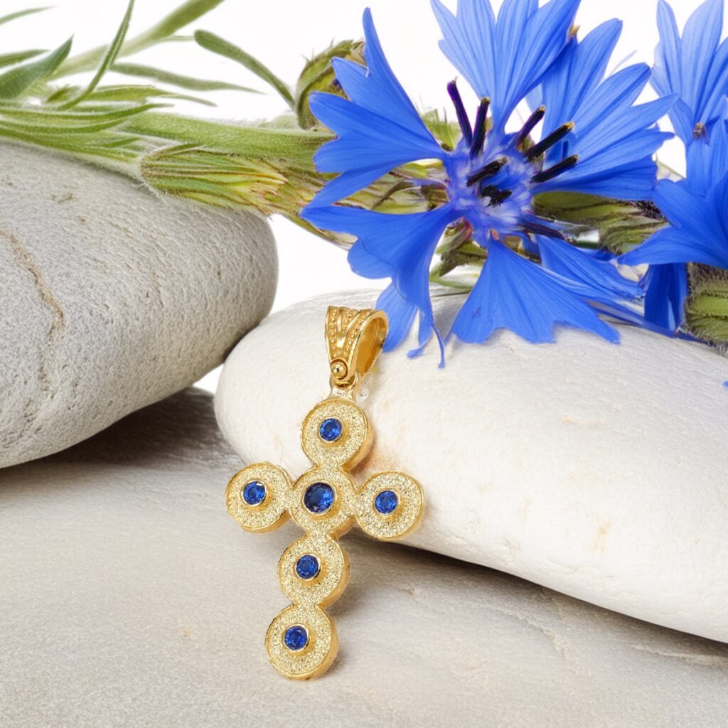 Byzantine Pendant Cross in 14k Gold