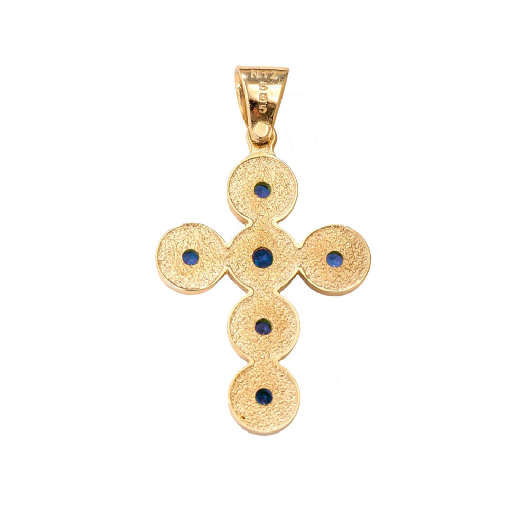 Byzantine Pendant Cross in 14k Gold