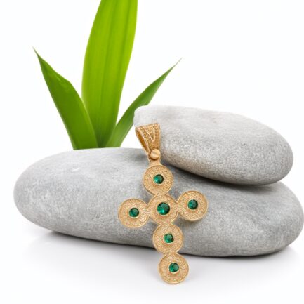 Byzantine Pendant Cross in 14k Gold