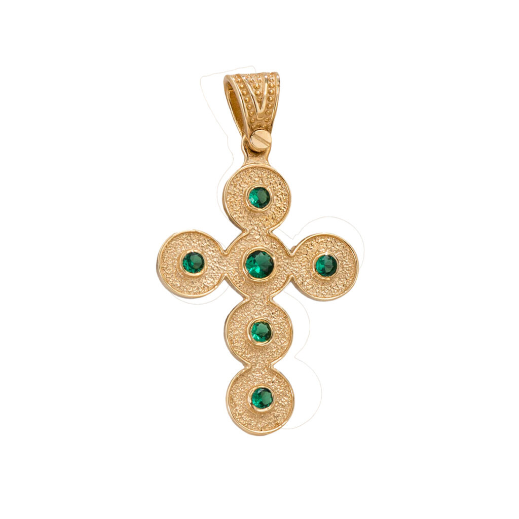 Byzantine Pendant Cross in 14k Gold