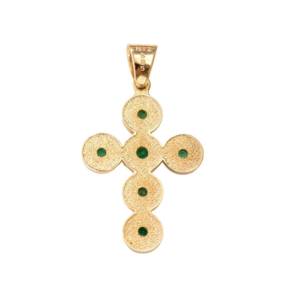 Byzantine Pendant Cross in 14k Gold