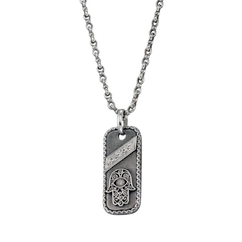 Hamsa Talisman Pendant in Sterling Silver 925
