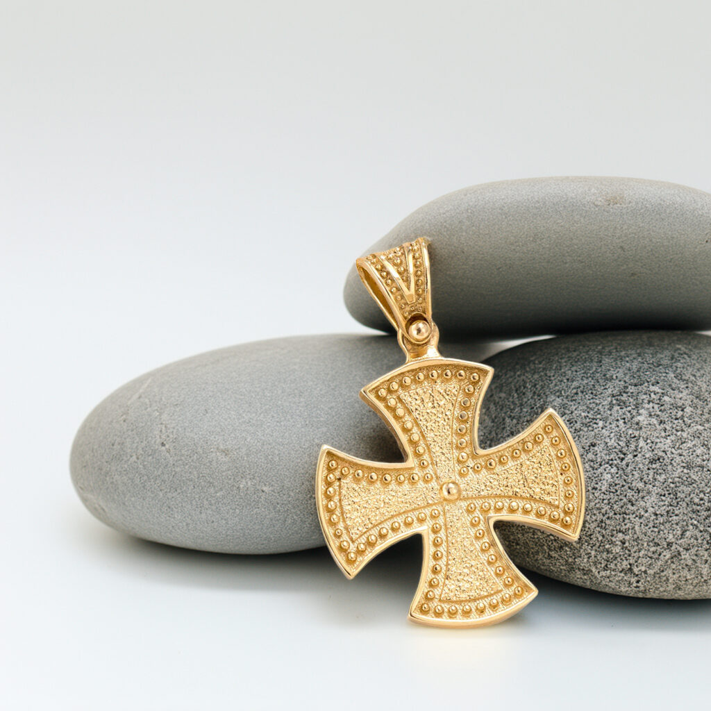 Maltese Cross Pendant in 14k Gold