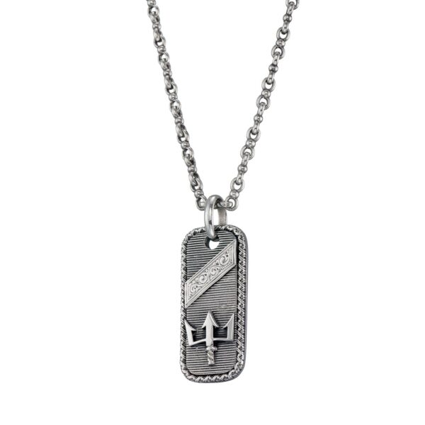Poseidon’s Trident Talisman Pendant in Sterling Silver 925